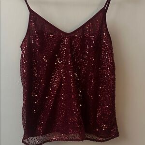 H&M Deep Red Sequin Camisole
